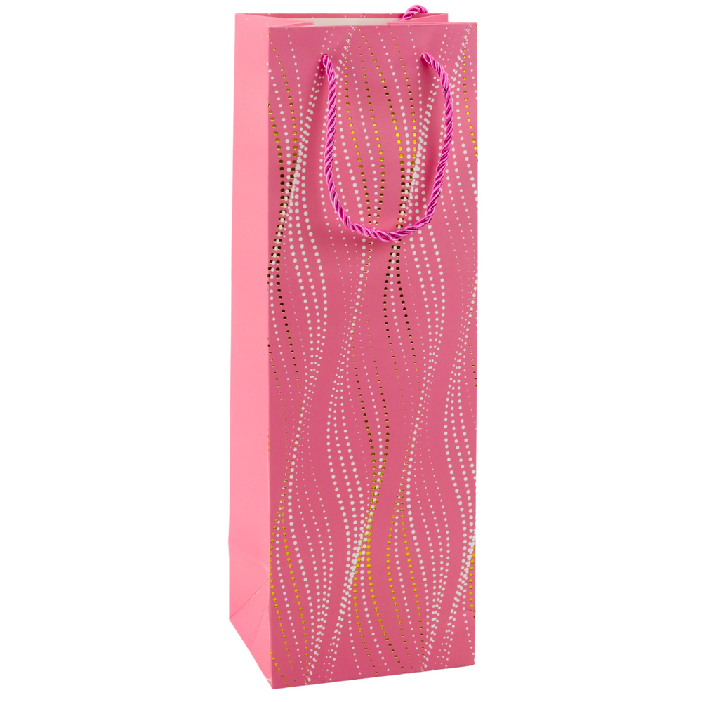 Bottle Gift Bag Shimmering Waves 35 x 12 x 9 cm