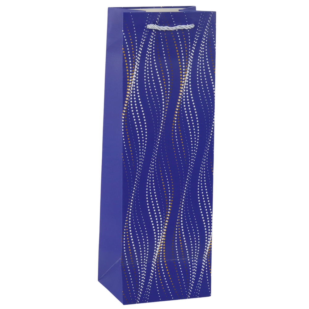Bottle Gift Bag Shimmering Waves 35 x 12 x 9 cm
