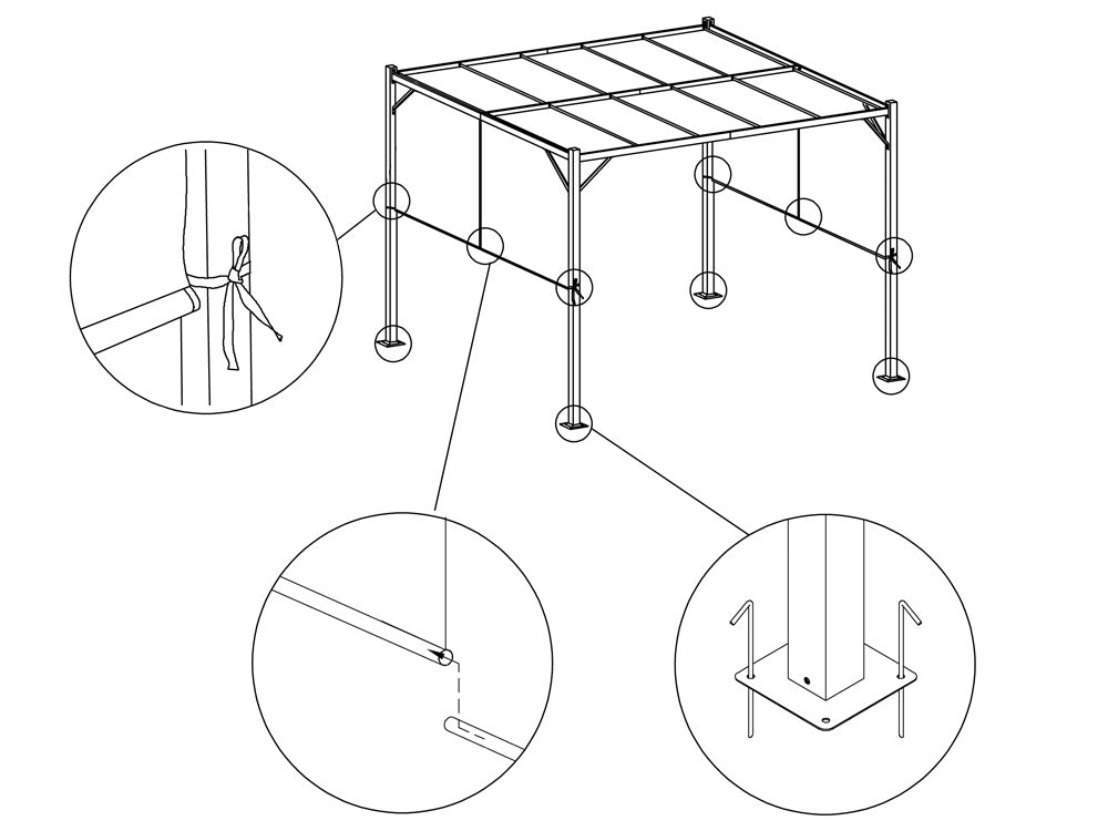Vrtna pergola Zona 3x3x2 m