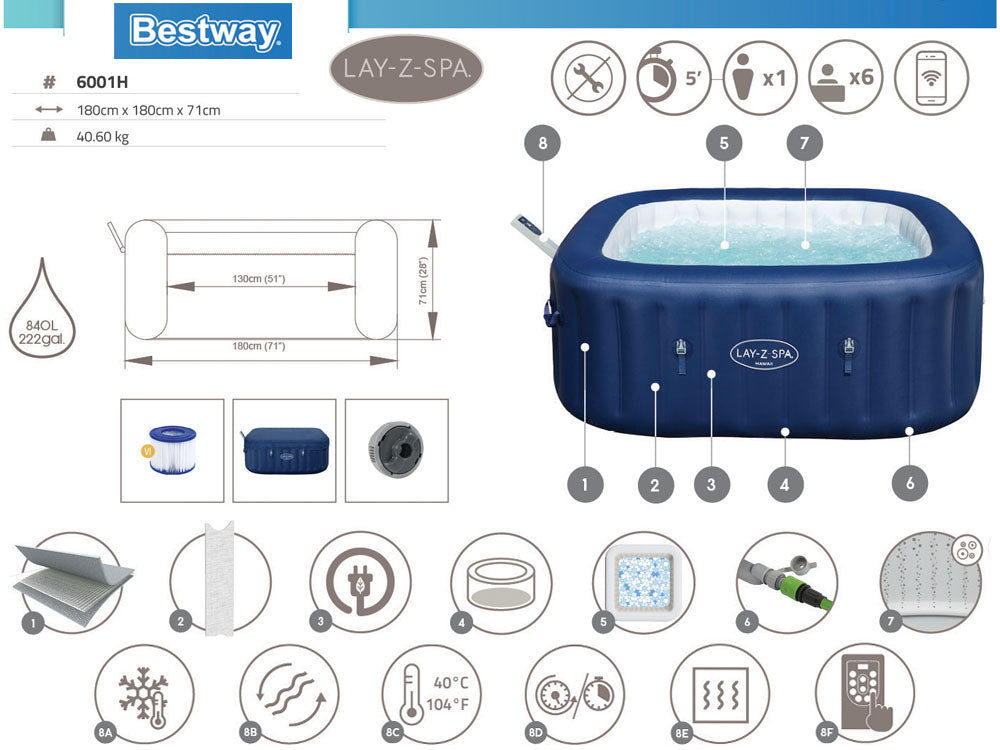 Bestway Lay-Z-Spa HAWAII