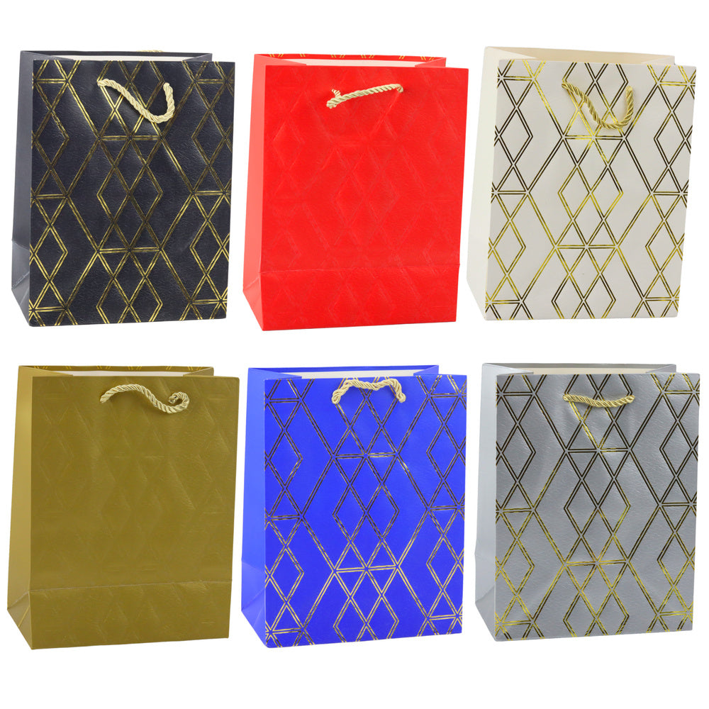 Paper Gift Bag Elegant Gold Patterns 23 x 18 x 10.5 cm