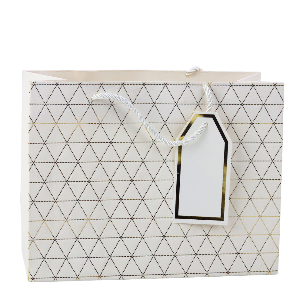 Geometric Gift Bag Gold Lines 23 x 18 x 10cm