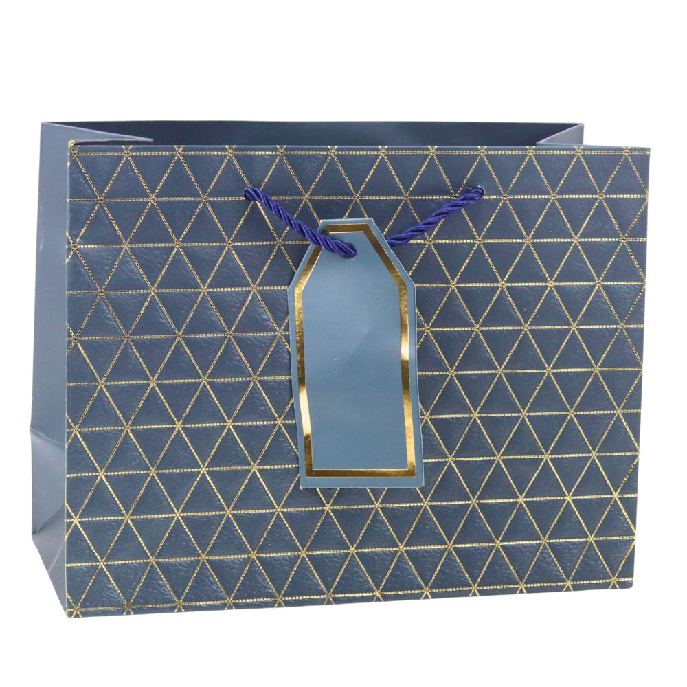 Geometric Gift Bag Gold Lines 23 x 18 x 10cm