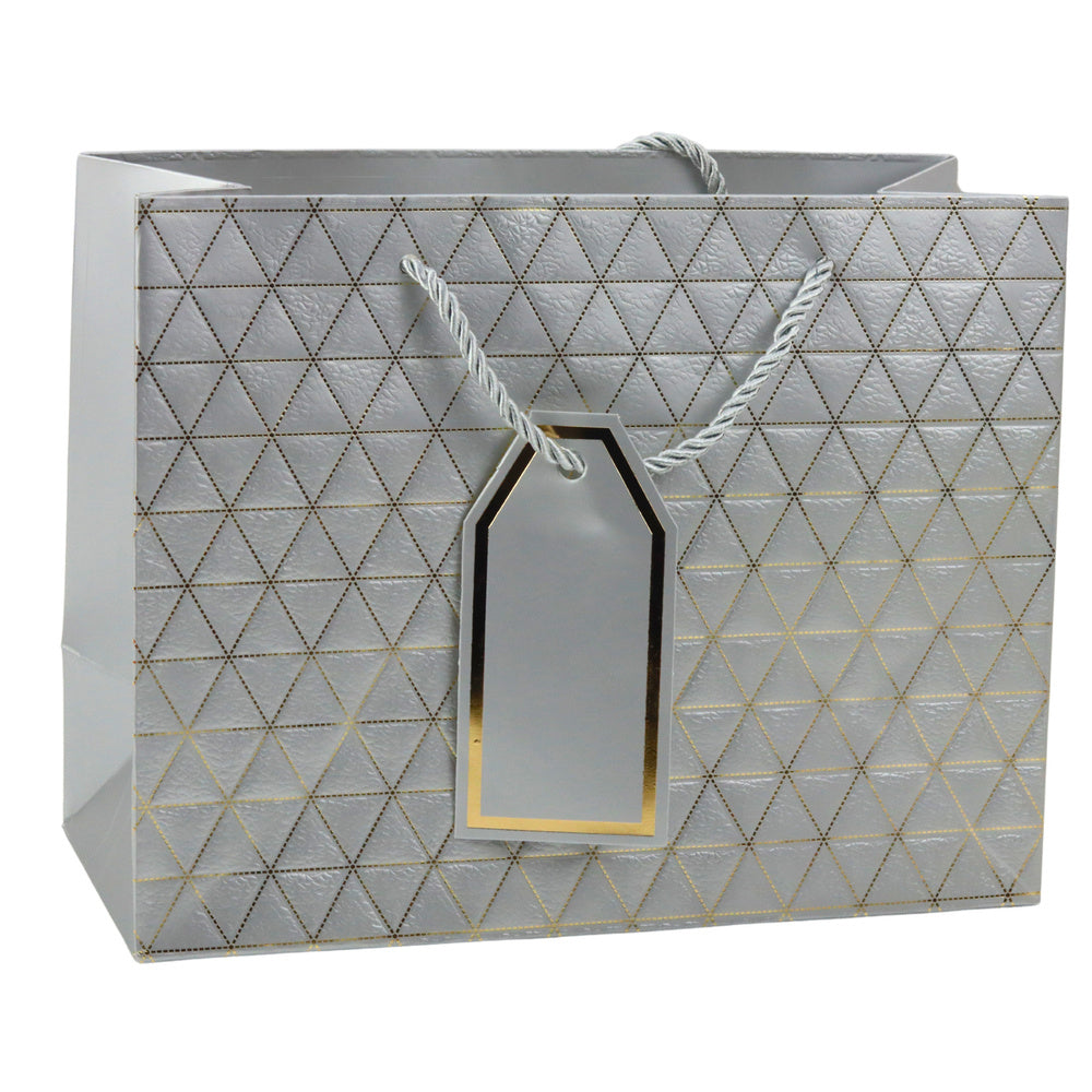 Geometric Gift Bag Gold Lines 23 x 18 x 10cm