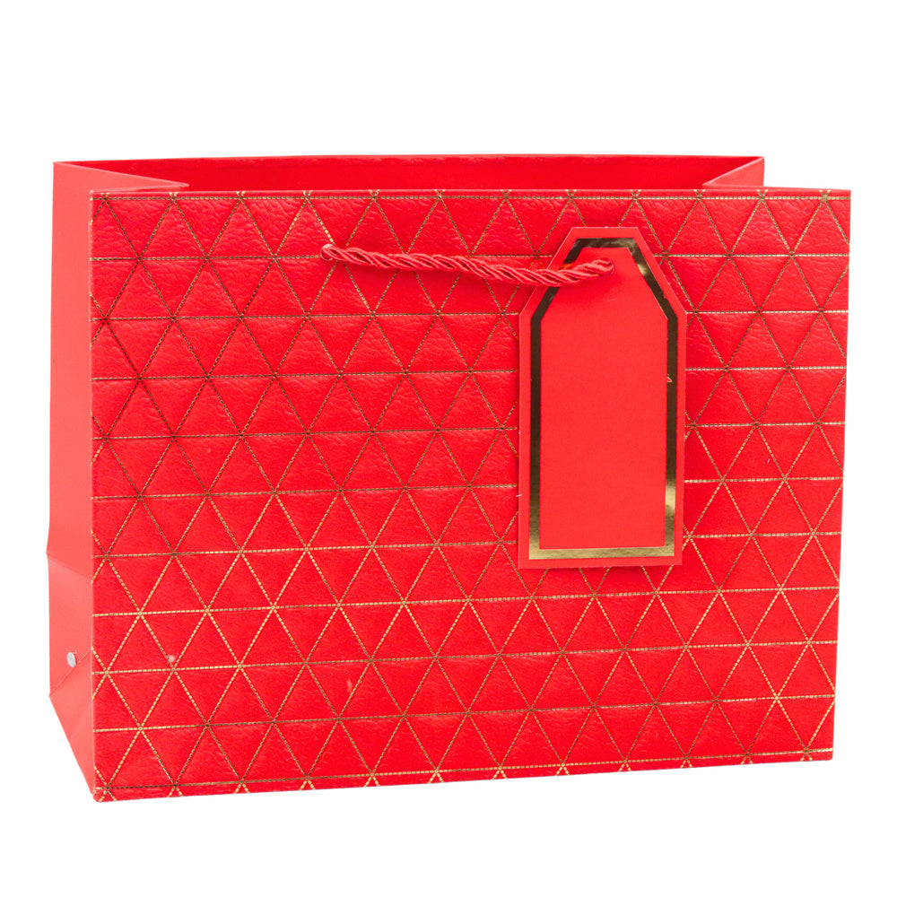 Geometric Gift Bag Gold Lines 23 x 18 x 10cm