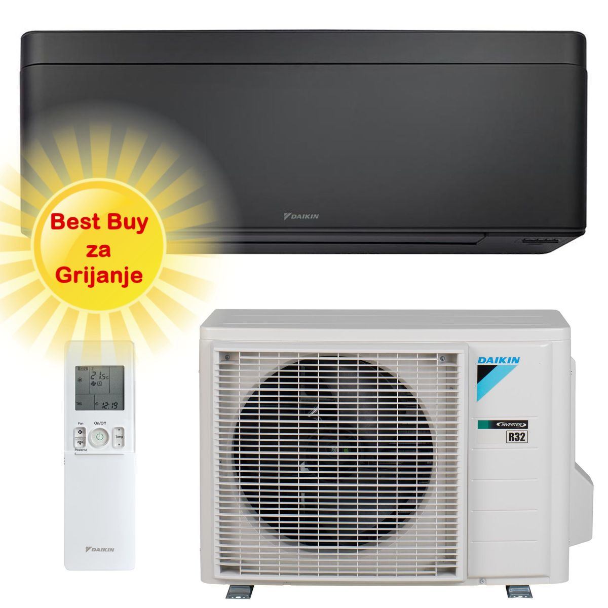 Daikin klima uređaj 3,4kW FTXA35CB/RXA35A - Stylish, za prostor do 35m2, A+++, R-32