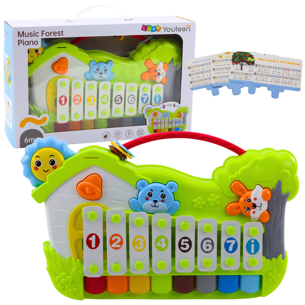Interaktivni klavir za bebeForest Xylophone s karticama za sviranje - zeleni