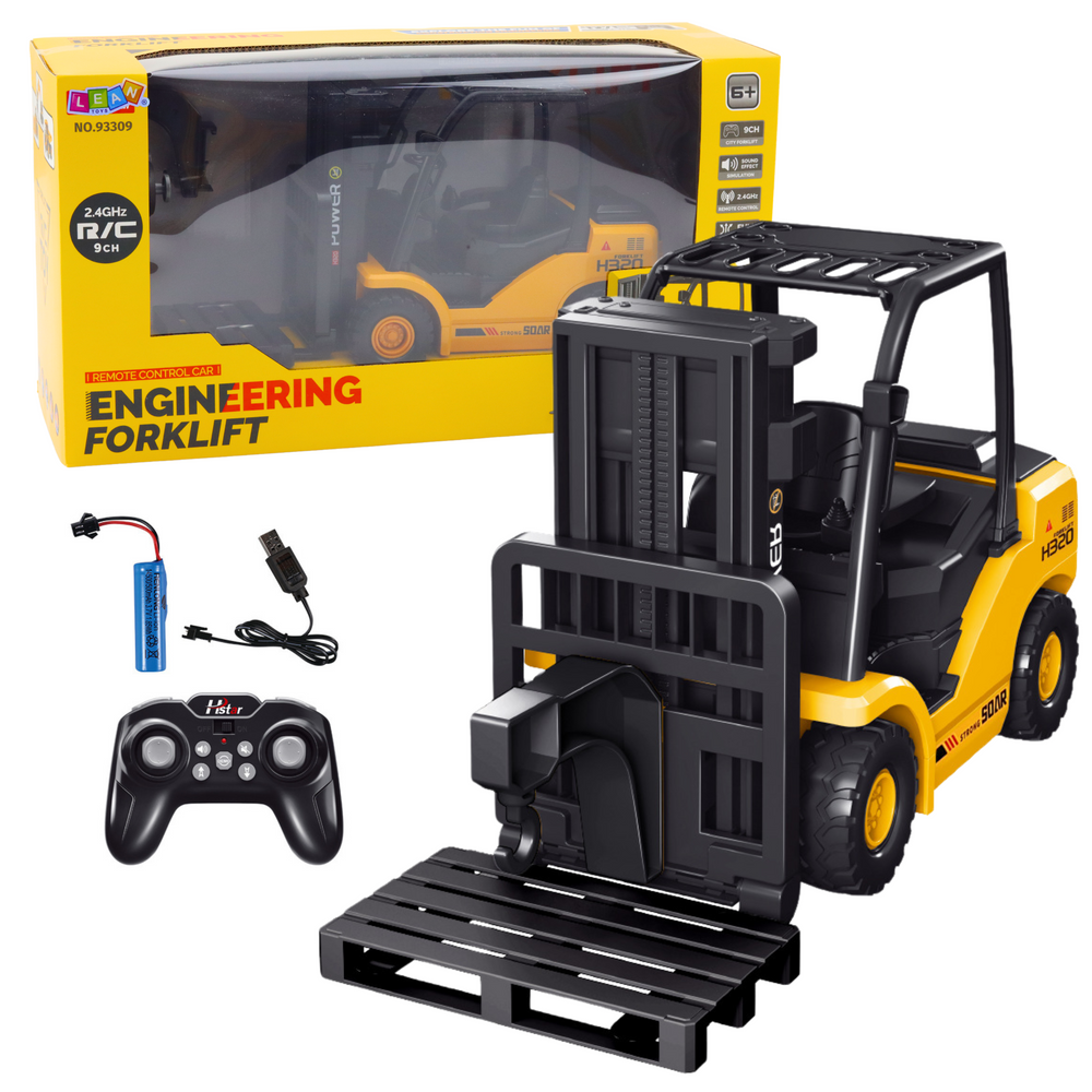 Viličar na daljinsko upravljanje Forklift RC 2.4G Pallet - žuti