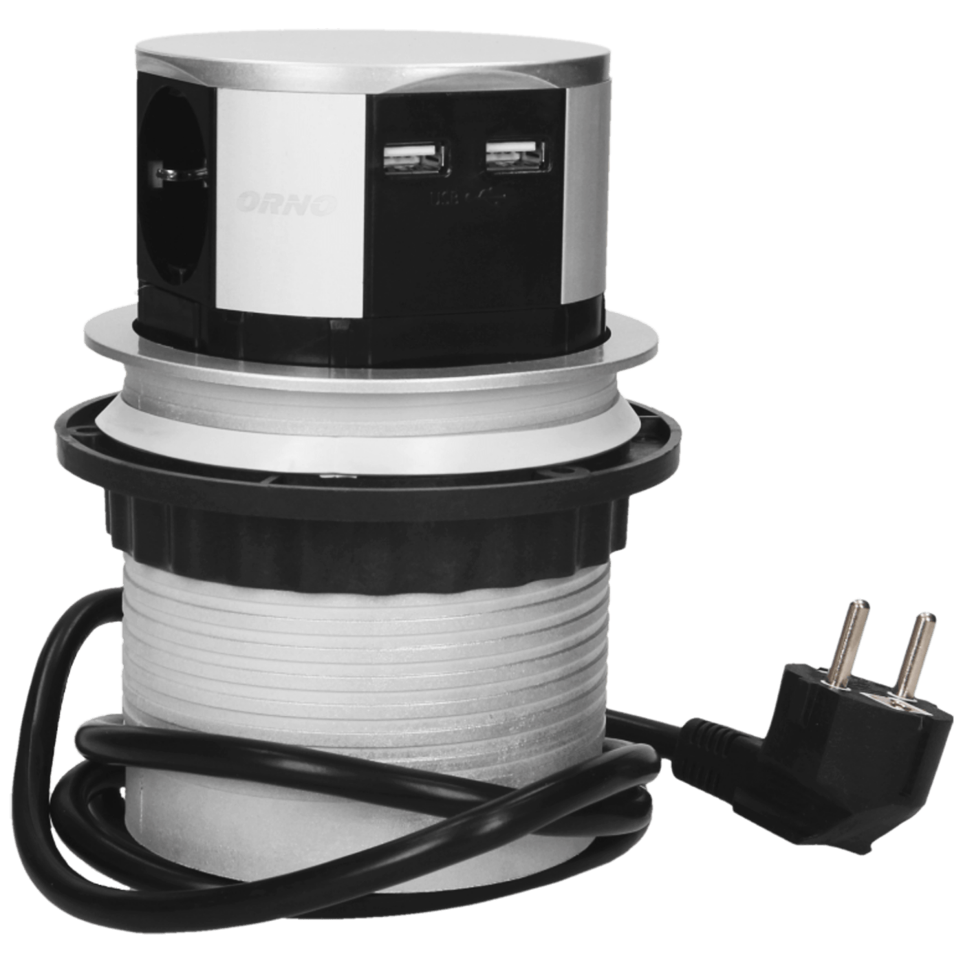 Orno Produžni kabel sa 3 x Schuko utičnice + 2 x USB, ugradbena - OR-AE-1349(GS)