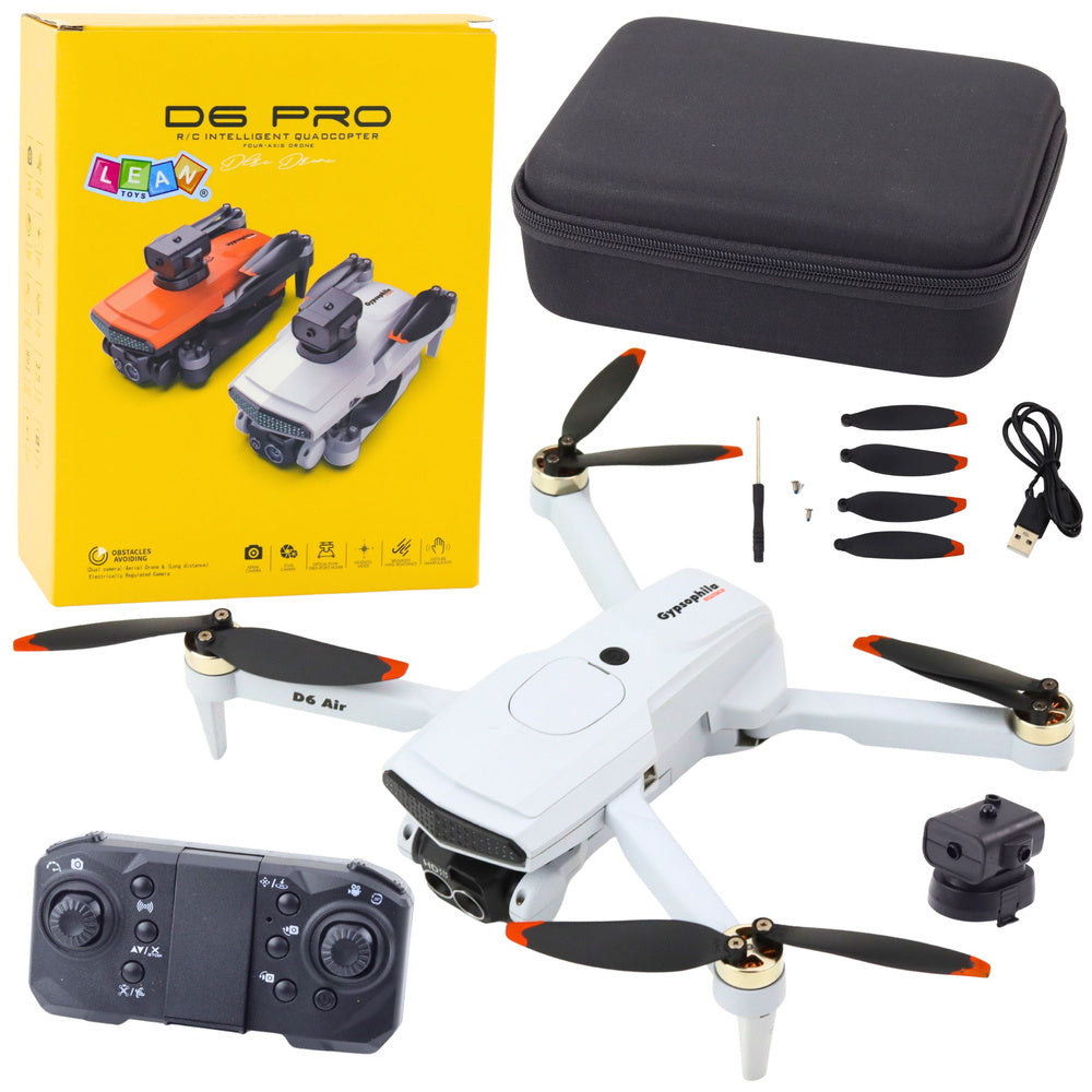 Dron na daljinsko upravljanje D6 PRO s kamerom, aplikacijom i LED svjetlom - bijeli
