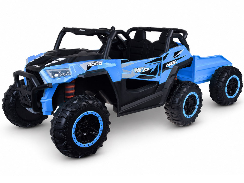 Buggy dvosjed 4×4 s prikolicom – plavi