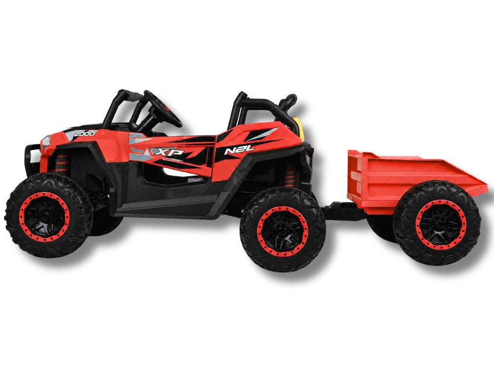 Buggy dvosjed 4×4 s prikolicom – crveni