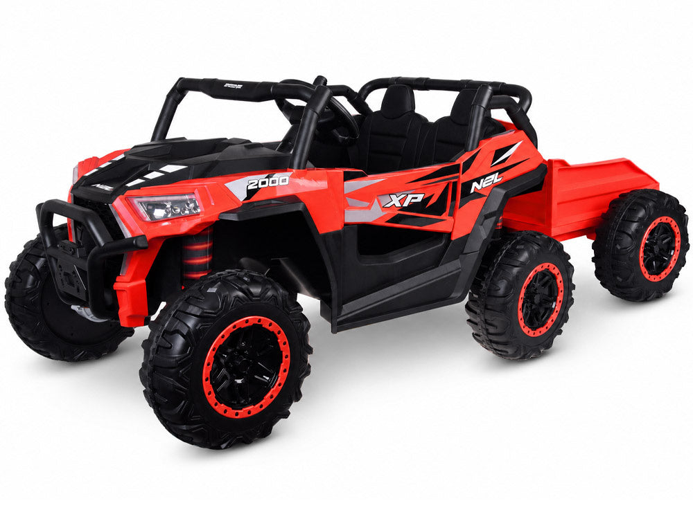 Buggy dvosjed 4×4 s prikolicom – crveni