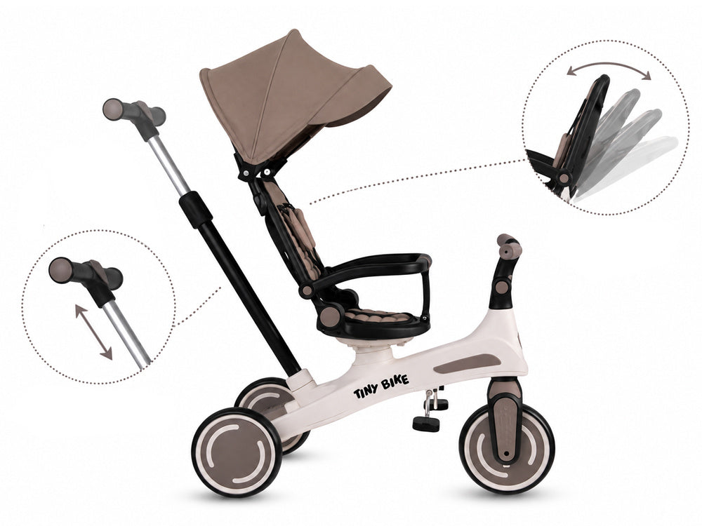 Tricikl Tiny Bike GrowUp 5u1 brown