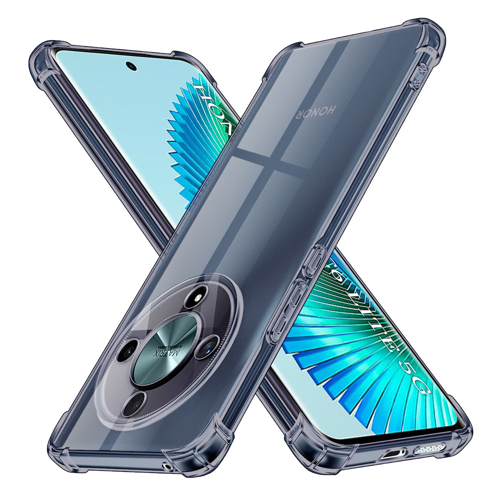 Techsuit Shockproof Clear Silicone zaštitna maskica za Honor Magic6 Lite – smoke crna