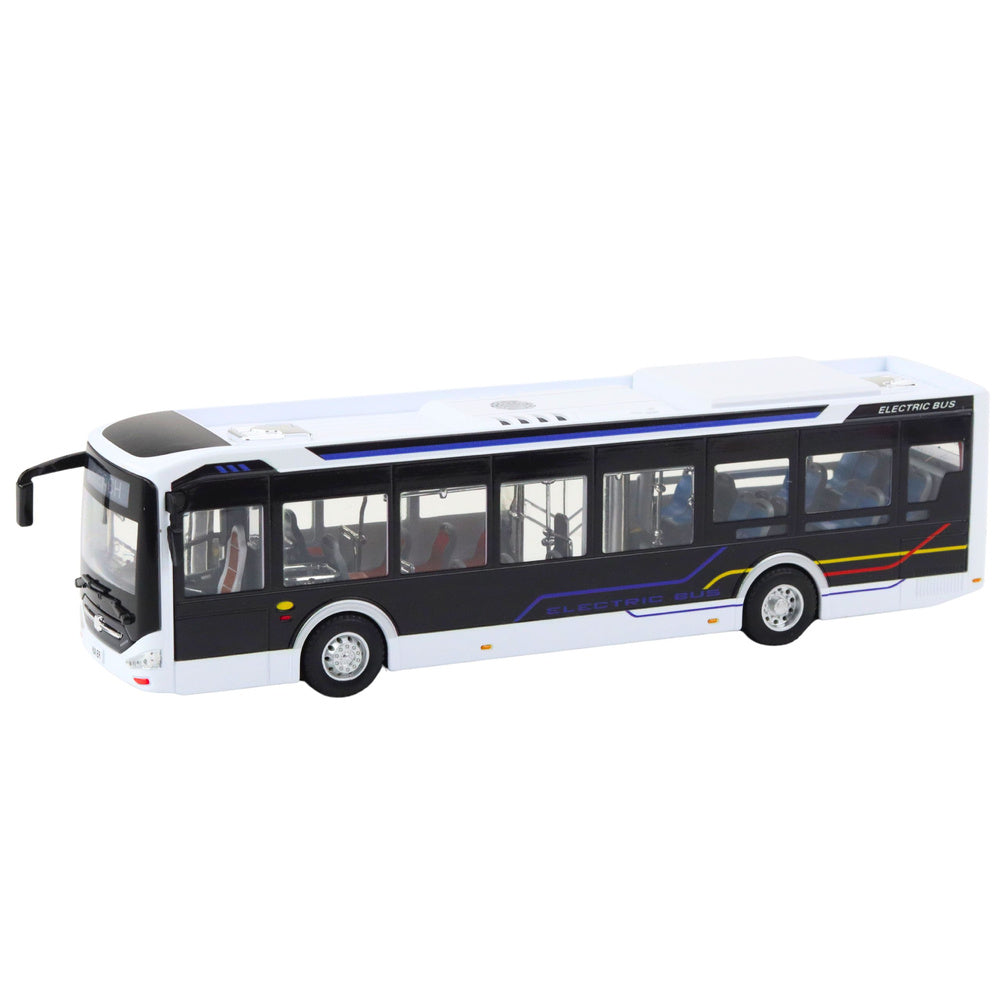Metalni gradski autobus u mjerilu 1:42 - crno/bijeli