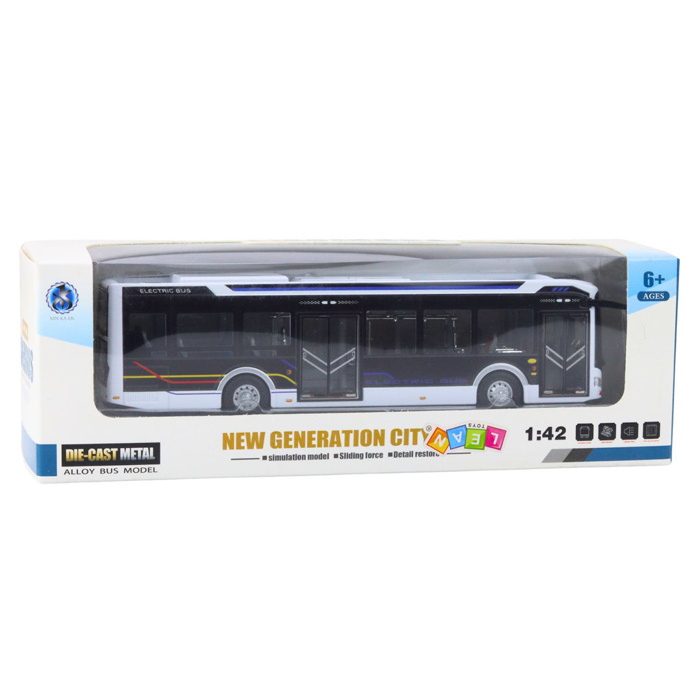 Metalni gradski autobus u mjerilu 1:42 - crno/bijeli