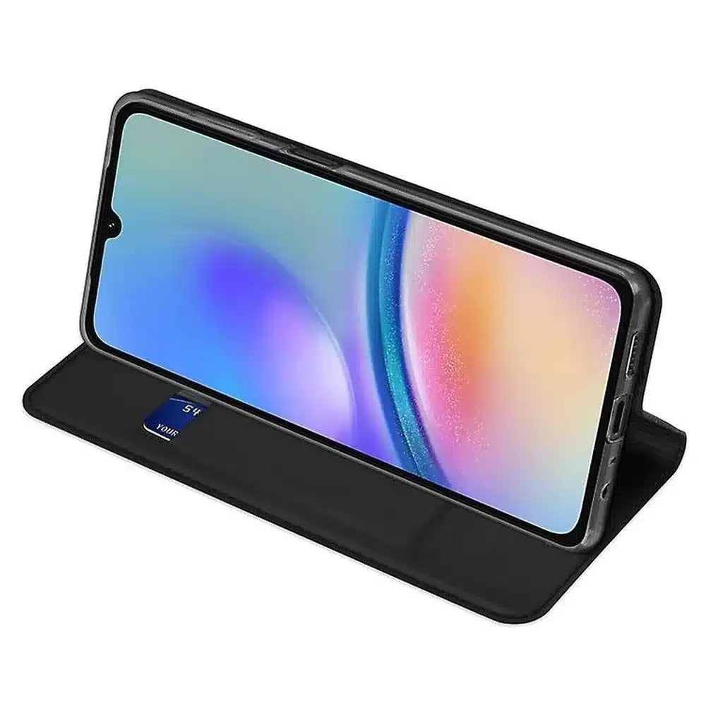 DUX DUCIS Skin Pro – glatka kožna preklopna maska za SAMSUNG GALAXY A05s crna