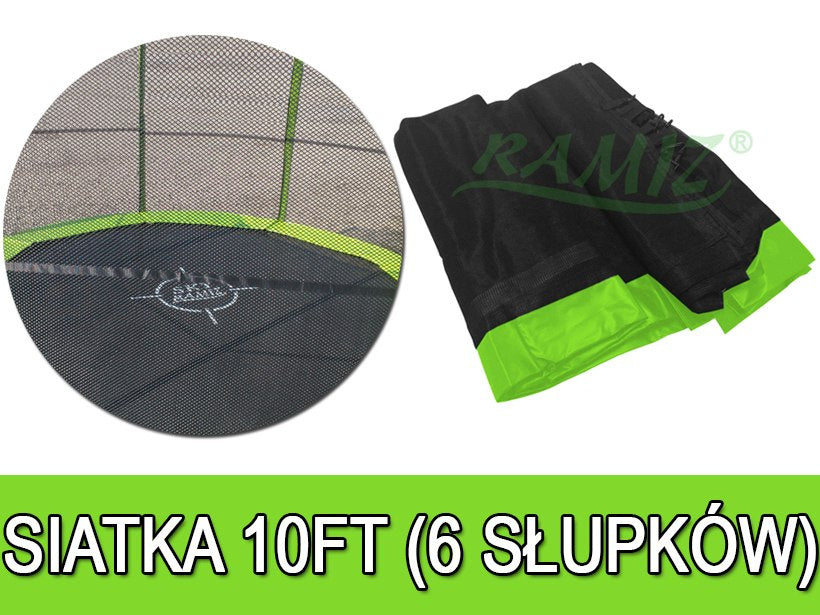 Safety net mesh for trampoline 10FT - 6 poles green