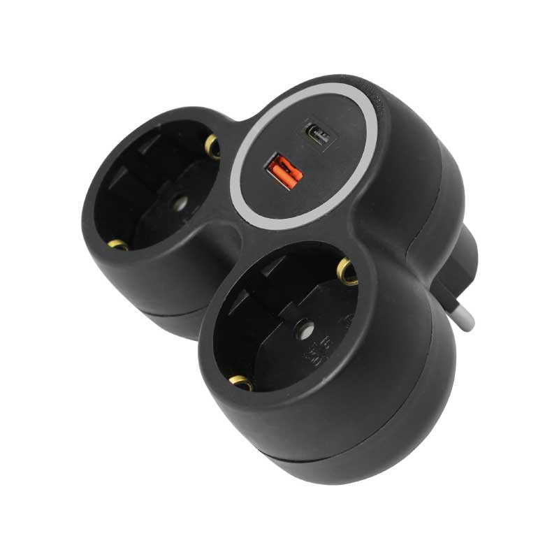 Razdjelnik 2-struki s USB punjačem A+C