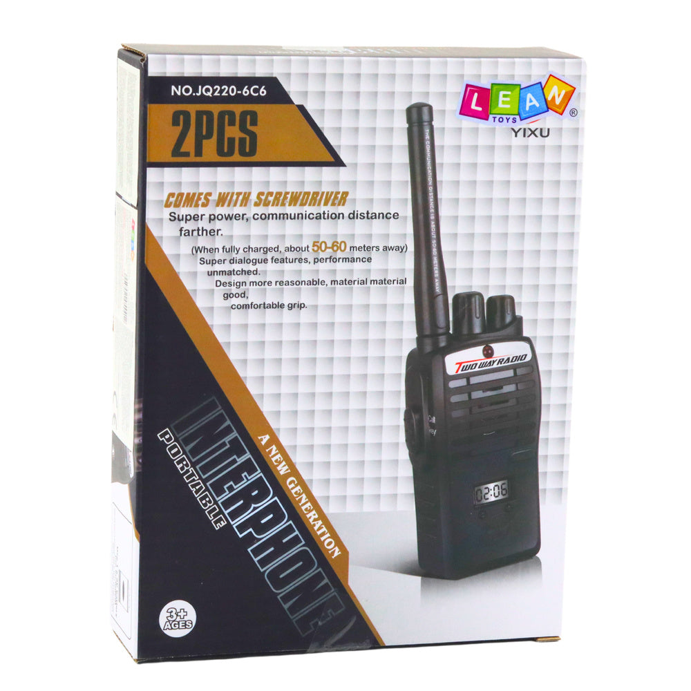 Walkie Talkie Set za djecu sa rangom 50-60M - crni