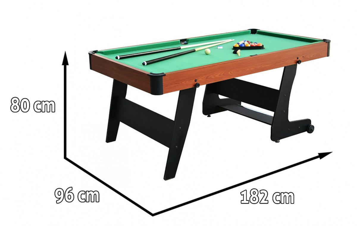Sklopivi stol za biljar 6 FT 182 x 96 cm