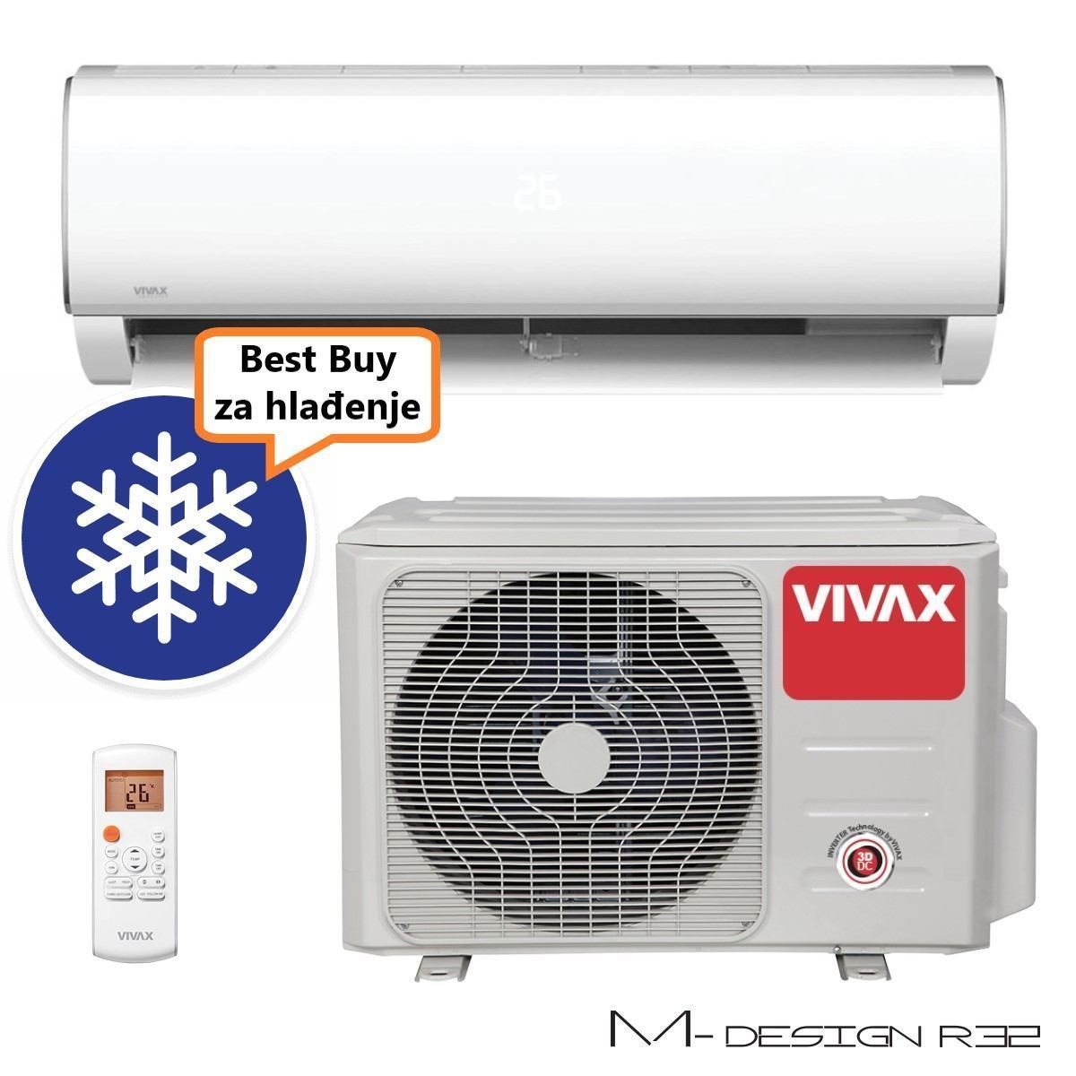 Vivax klima uređaj 5,28kW ACP-18CH50AEMI - M design, za prostor do 50m2, A++ energetska klasa