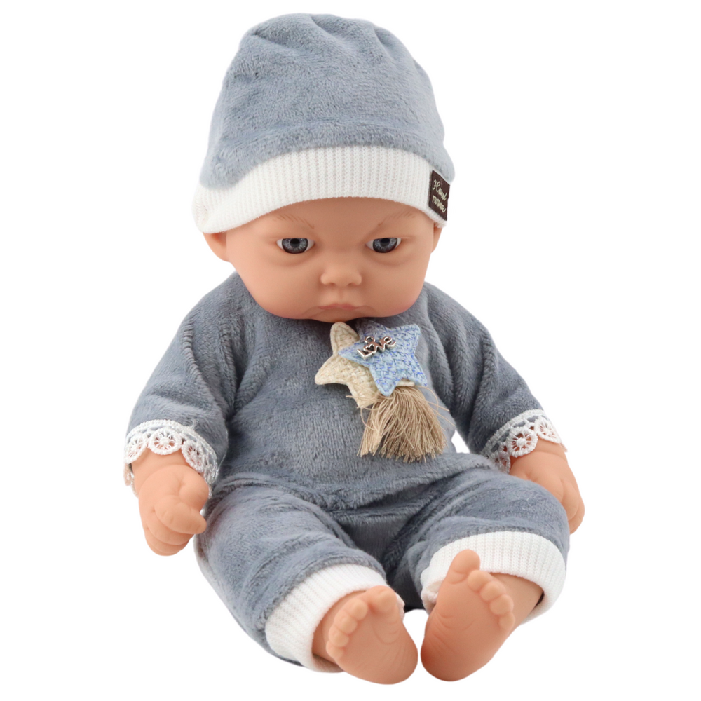 Lutka za igru u sivoj pidžami 24 cm