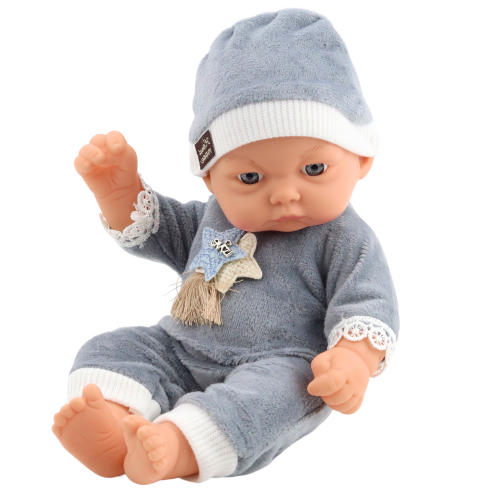 Lutka za igru u sivoj pidžami 24 cm
