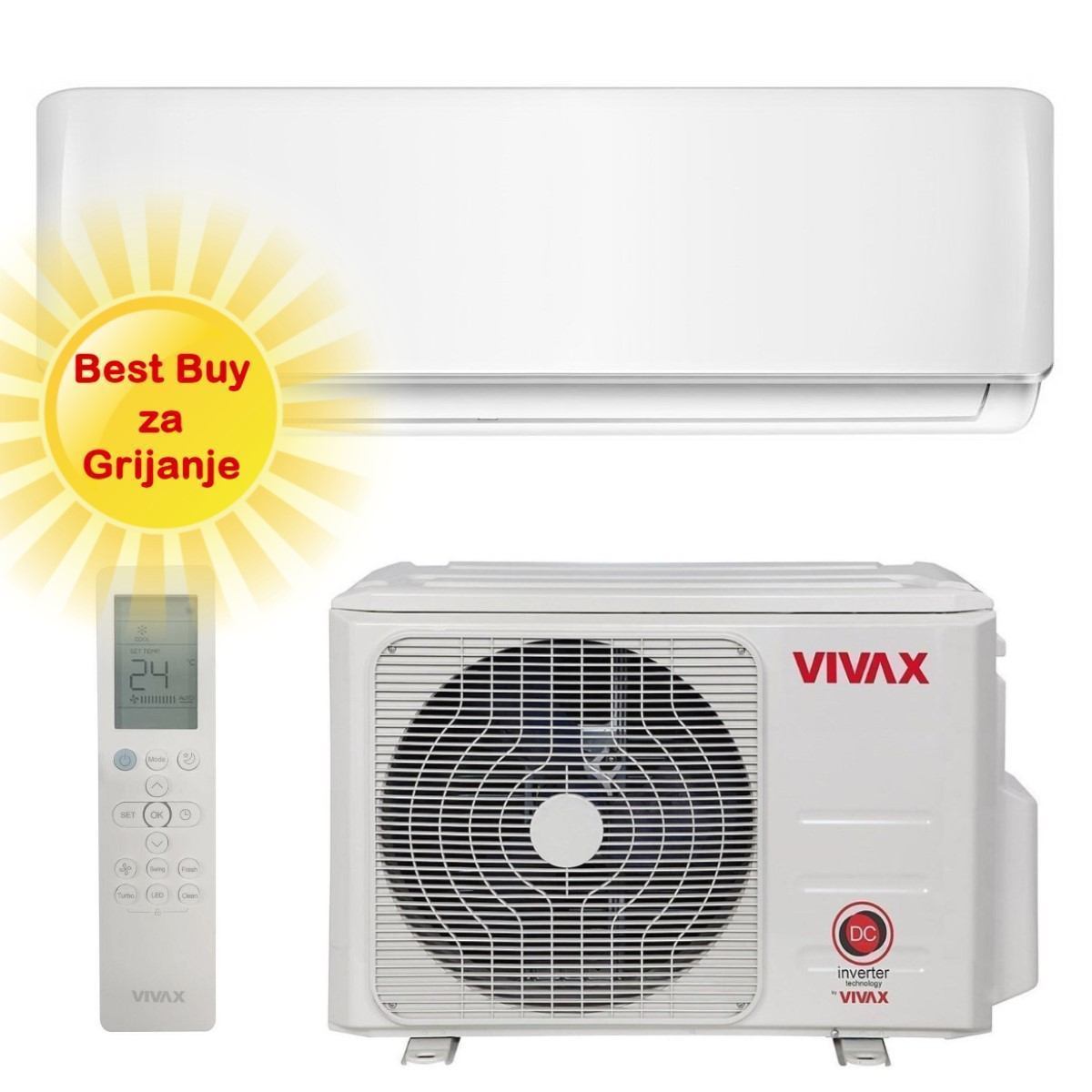 Vivax klima uređaj 7,33kW ACP-24CH70AERI+ - R design, za prostor do 75m2, A++ energetska klasa