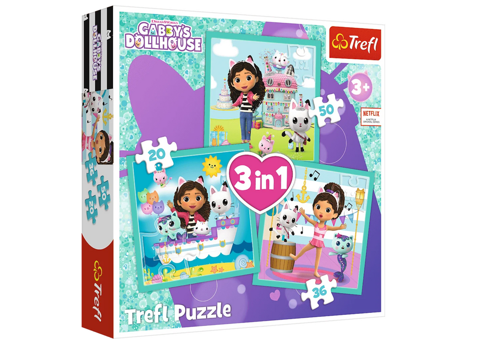 Puzzle Gabby s kućicom 3in1 , Gabby Activities Trefl 34871