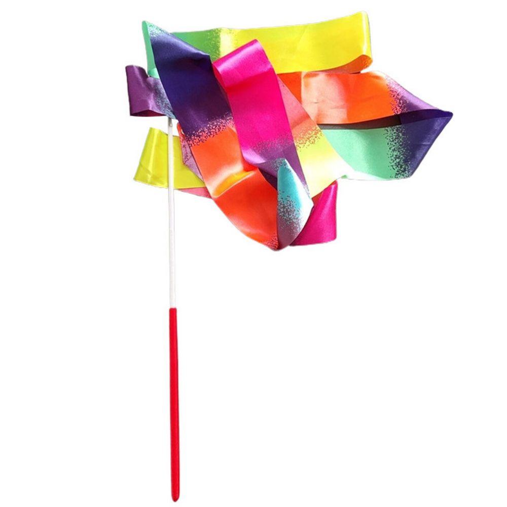 Šarena gimnastička vrpca za ples i vježbe 205 x 5cm - duga