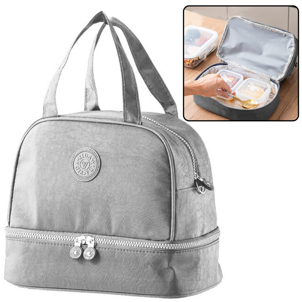 Funkcionalna i elegantna termo torba za ručak 27cm - siva