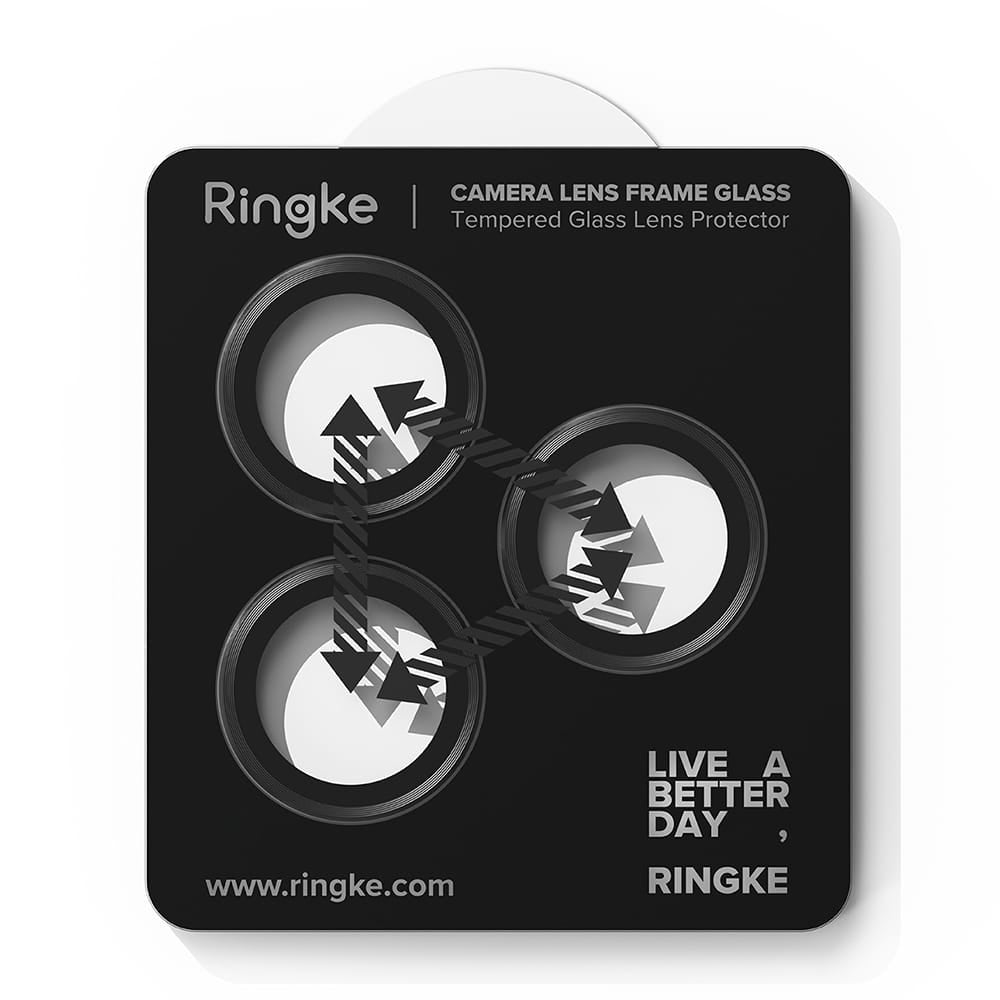 Ringke - Staklo za okvir objektiva kamere za iPhone 17 Pro / iPhone 17 Pro Max - Crno