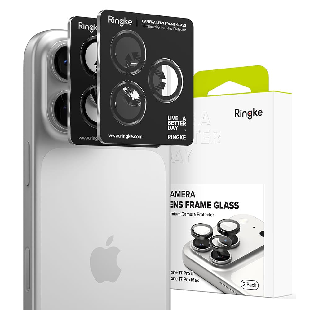 Ringke - Staklo za okvir objektiva kamere za iPhone 17 Pro / iPhone 17 Pro Max - Crno