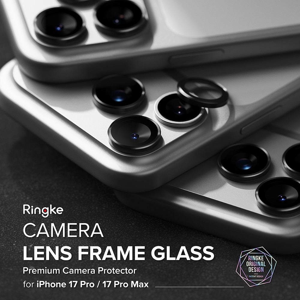 Ringke - Staklo za okvir objektiva kamere za iPhone 17 Pro / iPhone 17 Pro Max - Crno