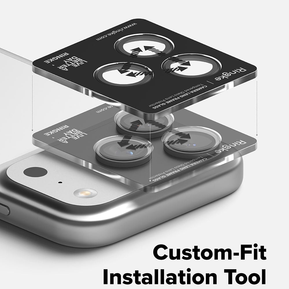 Ringke - Staklo za okvir objektiva kamere za iPhone 17 Pro / iPhone 17 Pro Max - Crno