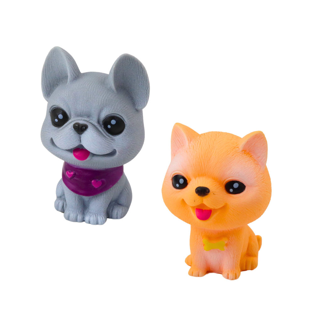 Set gumenih figura psića sa kućicom - tirkizni
