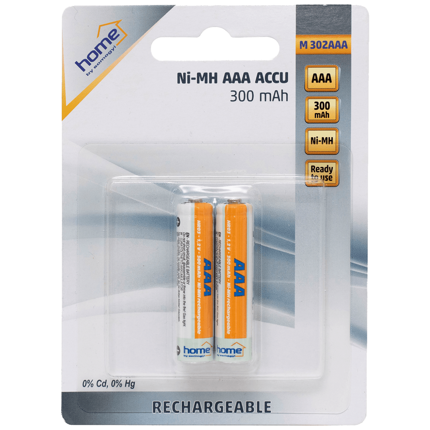 home Baterija punjiva AAA, NiMh, 300mAh, blister 2 kom - M 302AAA