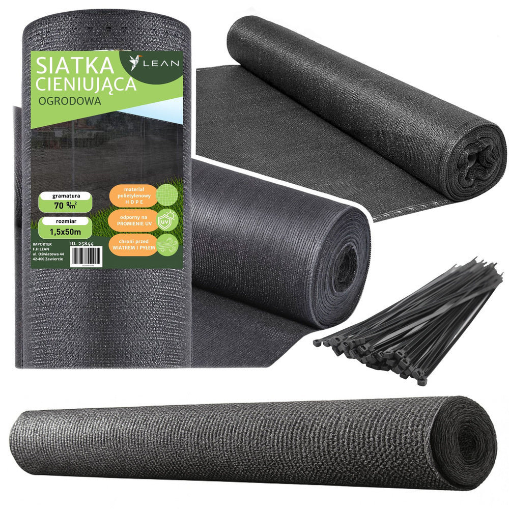 Zaštitna mreža za ogradu 1.5M x 50M 70g/m² - siva
