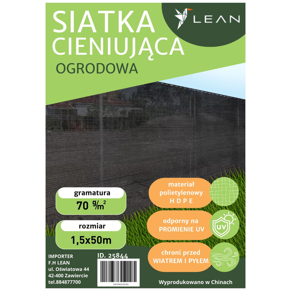 Zaštitna mreža za ogradu 1.5M x 50M 70g/m² - siva