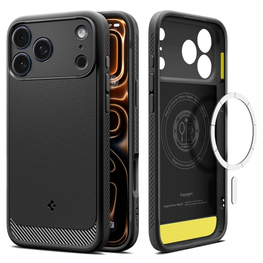 Spigen – Rugged Armor MagSafe maska za iPhone 17 Pro ACS10329 - mat crna