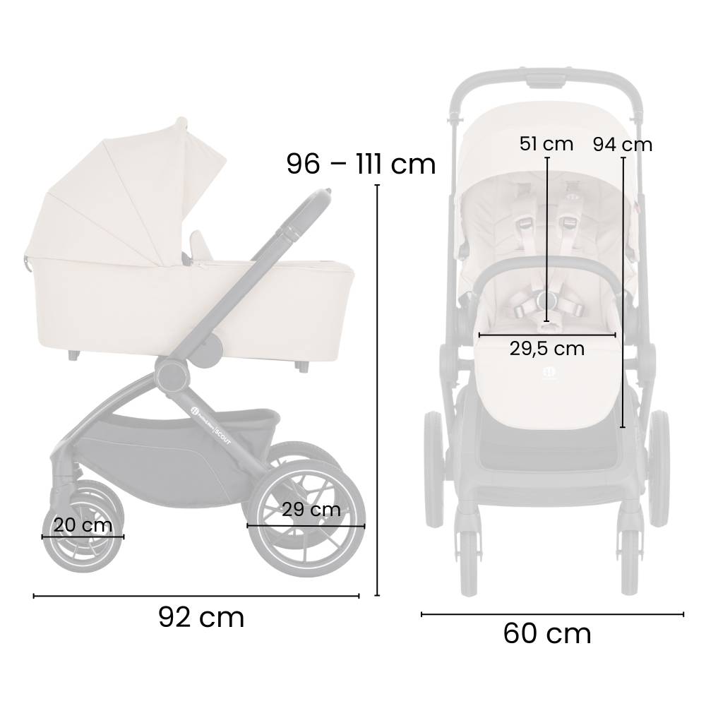 PETITE&amp;MARS Scout kolica 2u1, Cappuccino/Cream