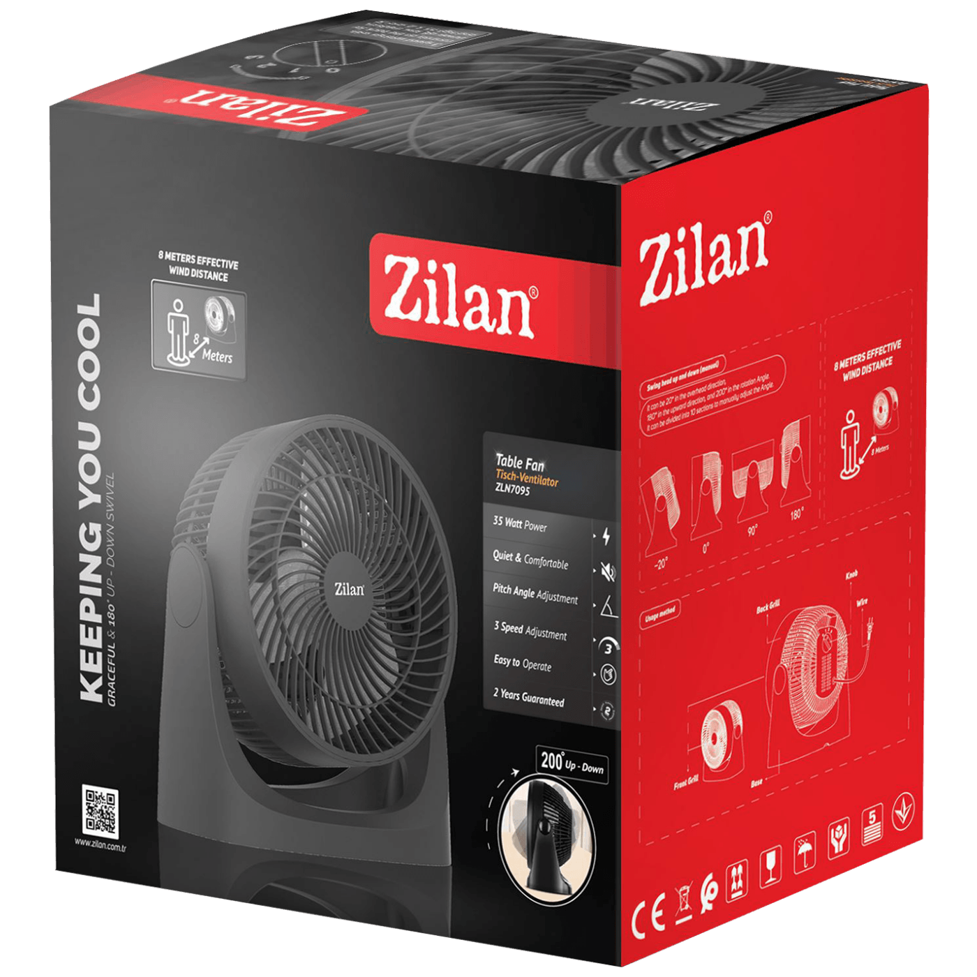 Zilan Ventilator stolni, 3 brzine rada, 35W - ZLN7095
