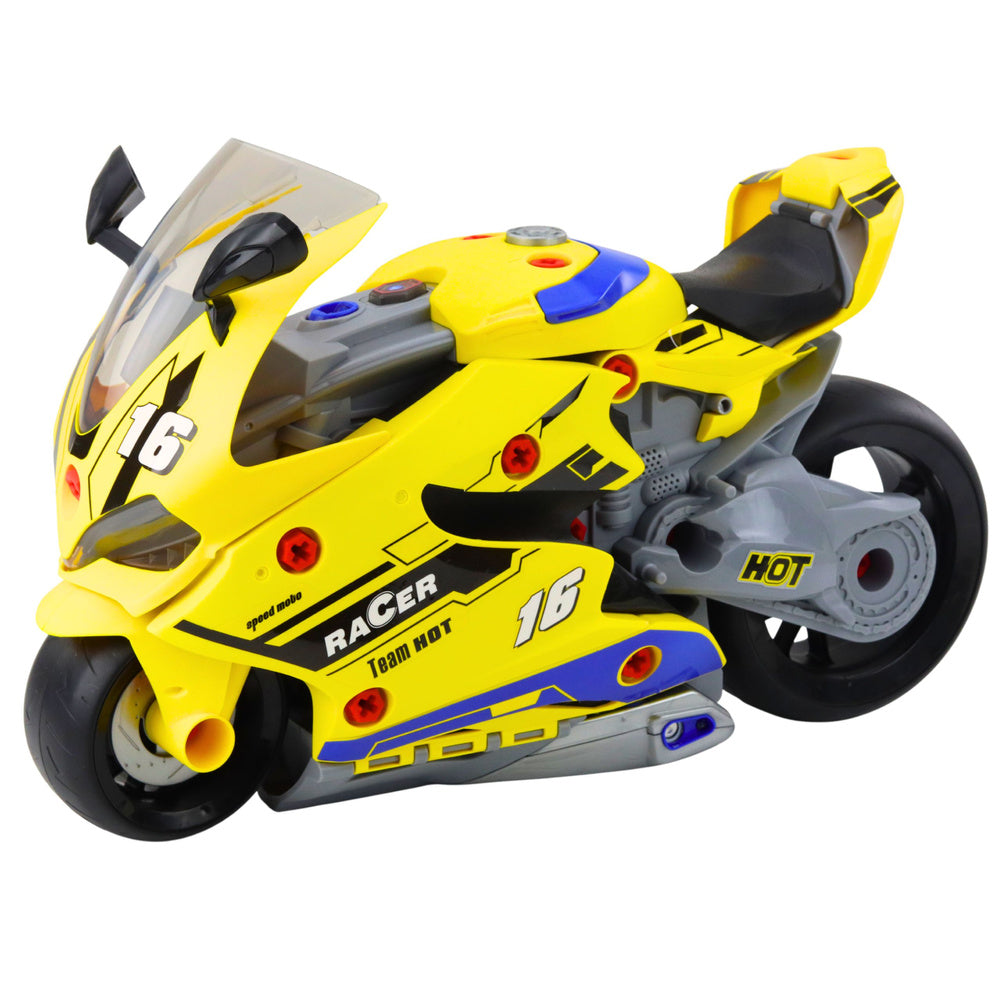 Motor i radiona za igru za sastavljanje 43cm - žuti