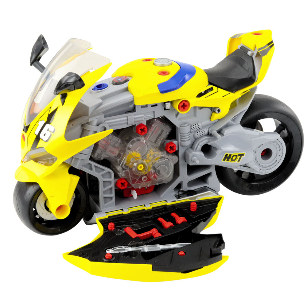Motor i radiona za igru za sastavljanje 43cm - žuti
