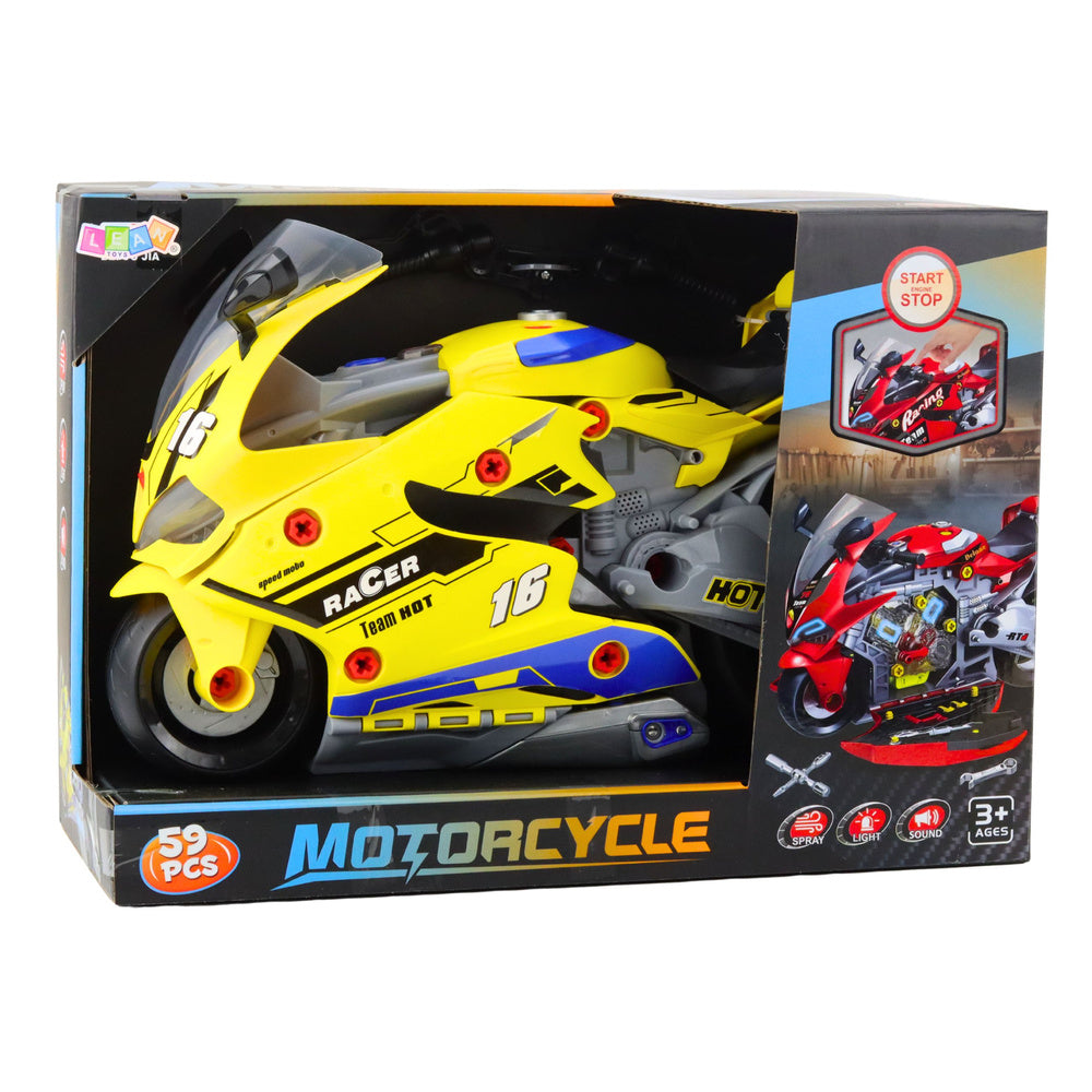 Motor i radiona za igru za sastavljanje 43cm - žuti