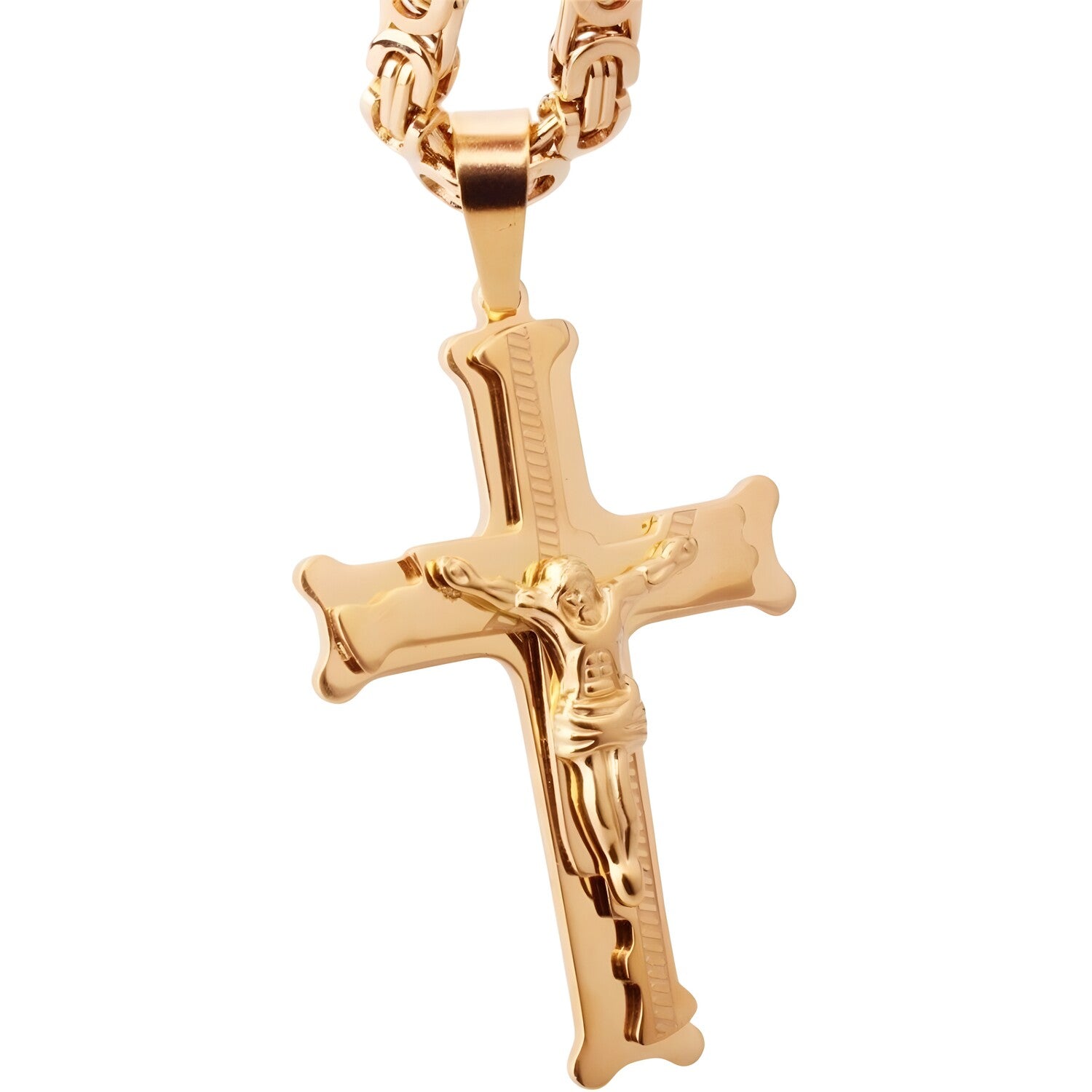 Ogrlica s križem JC-38714 - Zlatna / 70cm KP38714