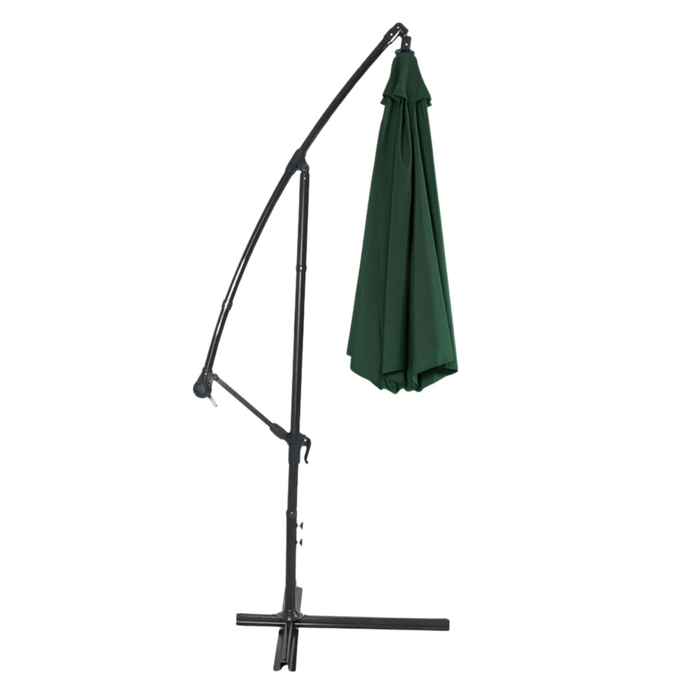 Vrtni suncobran s podesivim nagibom 350 x 250cm - zeleni