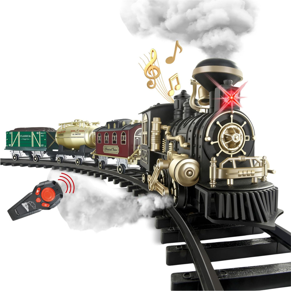 Electric Train Classic RC Train Lights Sounds Smoke 206 cm 24 pcs.